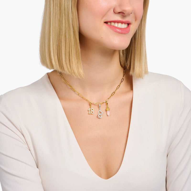 Thomas Sabo Silver Hearts Charm with Zirconia