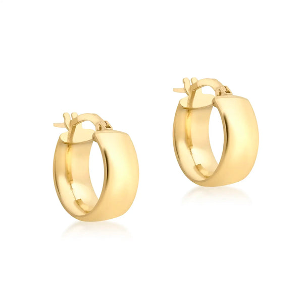 9ct Yellow Gold Band Creole Earrings