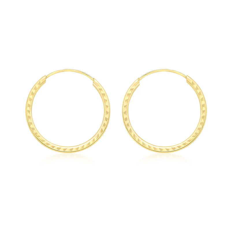 9ct Yellow Gold 18mm Sleeper Earrings