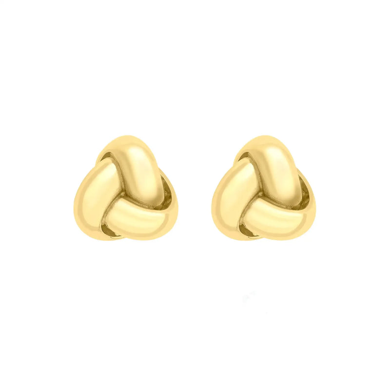 9ct Yellow Gold Small Triple Knot Stud Earrings