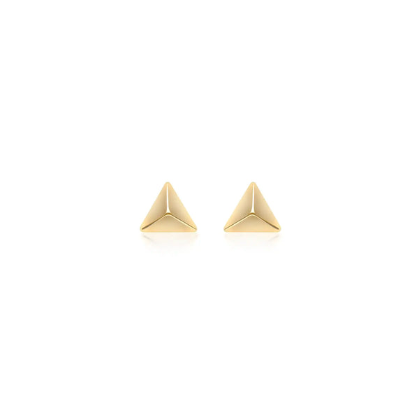 9ct Yellow Gold Elongated Pyramid Stud Earrings