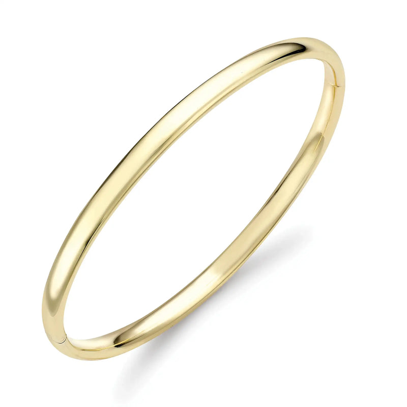 9ct Yellow Gold Oval Solid Bangle