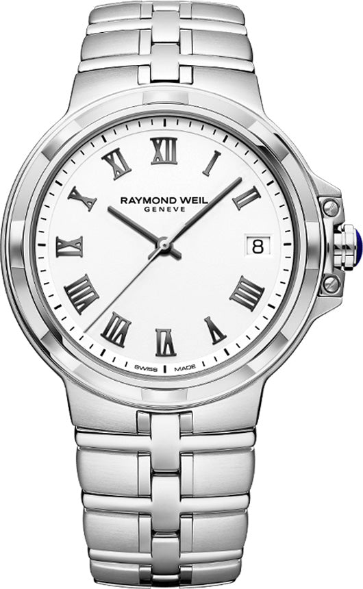 Parsifal Quartz 41 mm Mens Watch Stainless Steel White Dial Bracelet