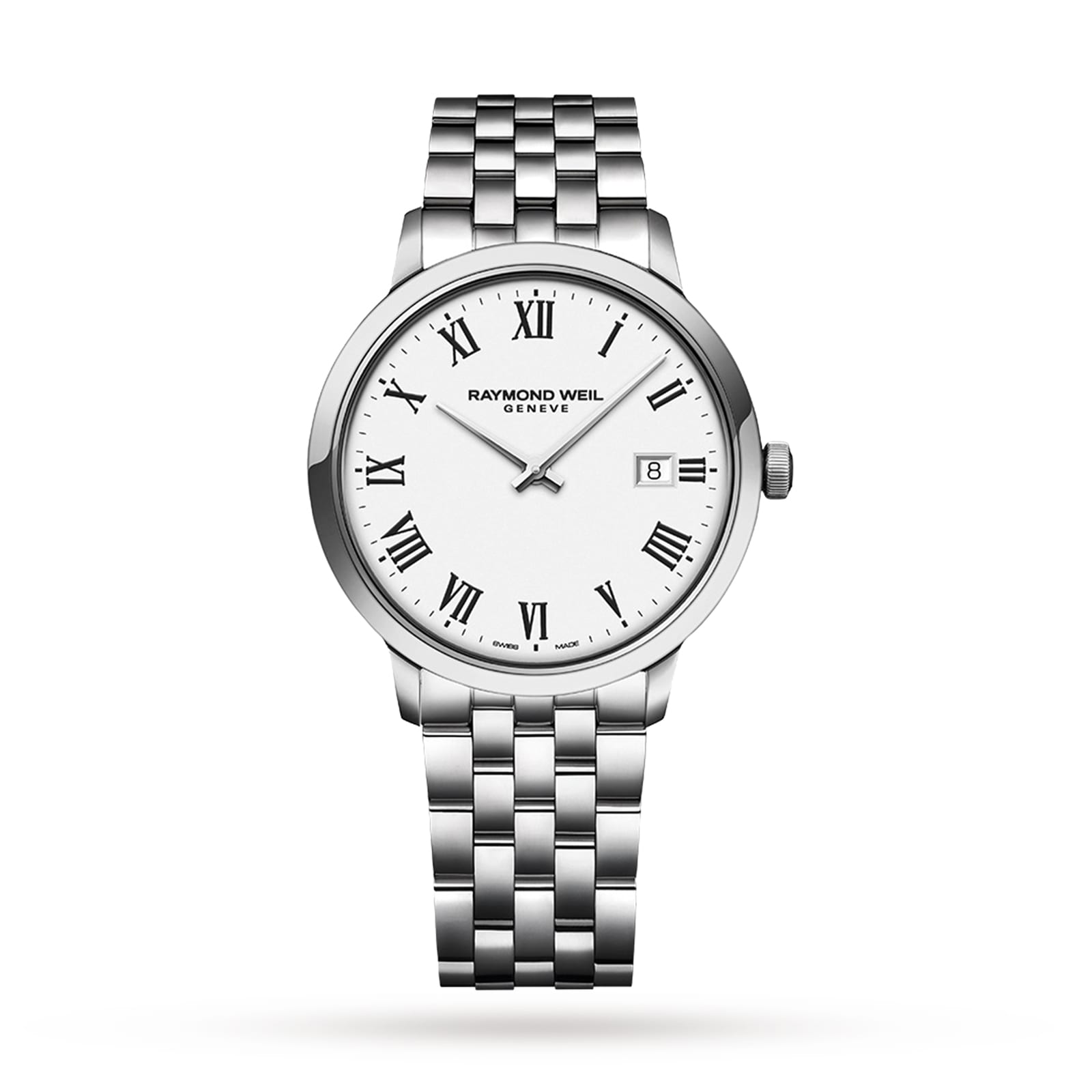 Toccata Quartz 39 mm Mens Watch Stainless Steel White Dial Watch