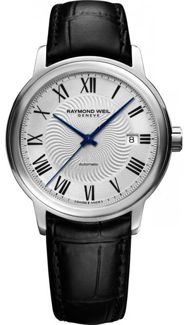 Maestro Automatic 40 mm Mens Watch Silver Dial Blue Hands Watch