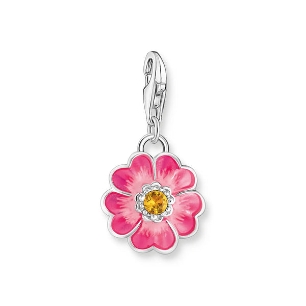 Thomas Sabo Silver Pink Flower Charm