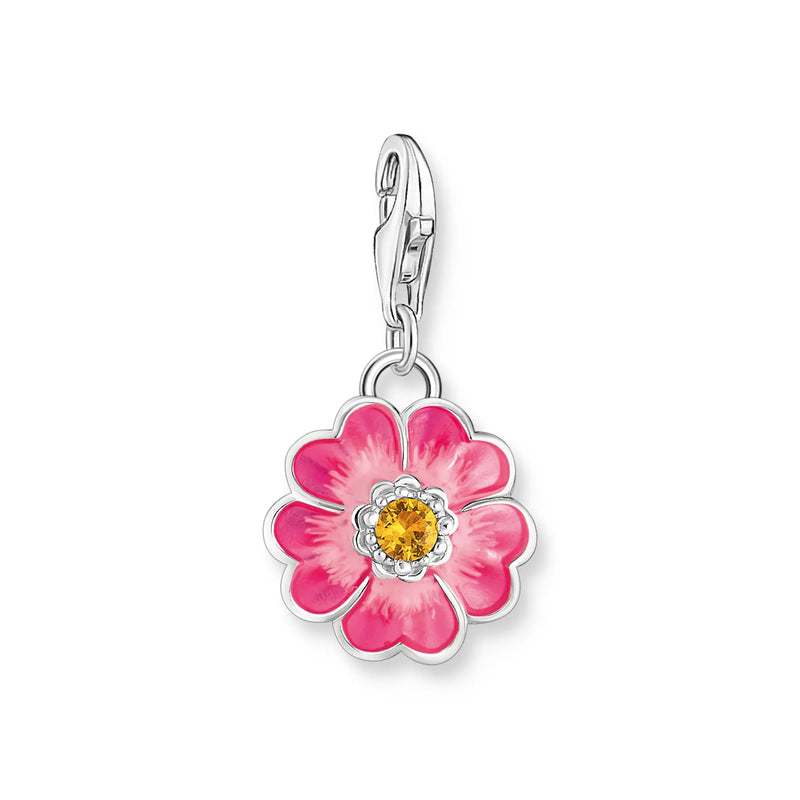 Thomas Sabo Silver Pink Flower Charm