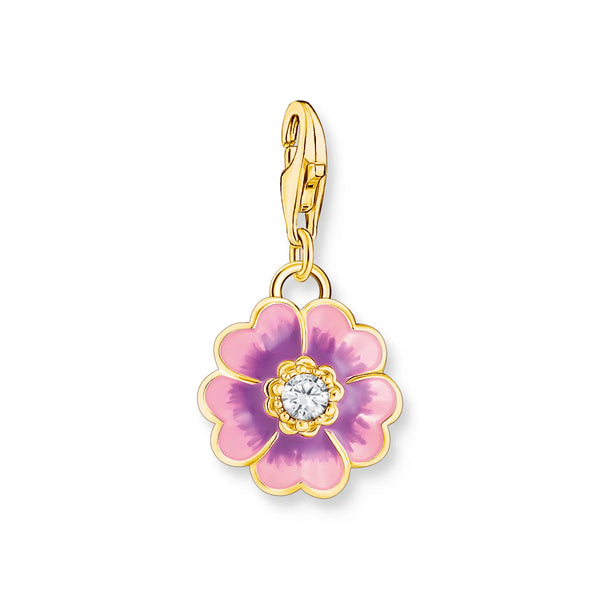 Thomas Sabo Silver and Gold Plated Violet Flower Charm