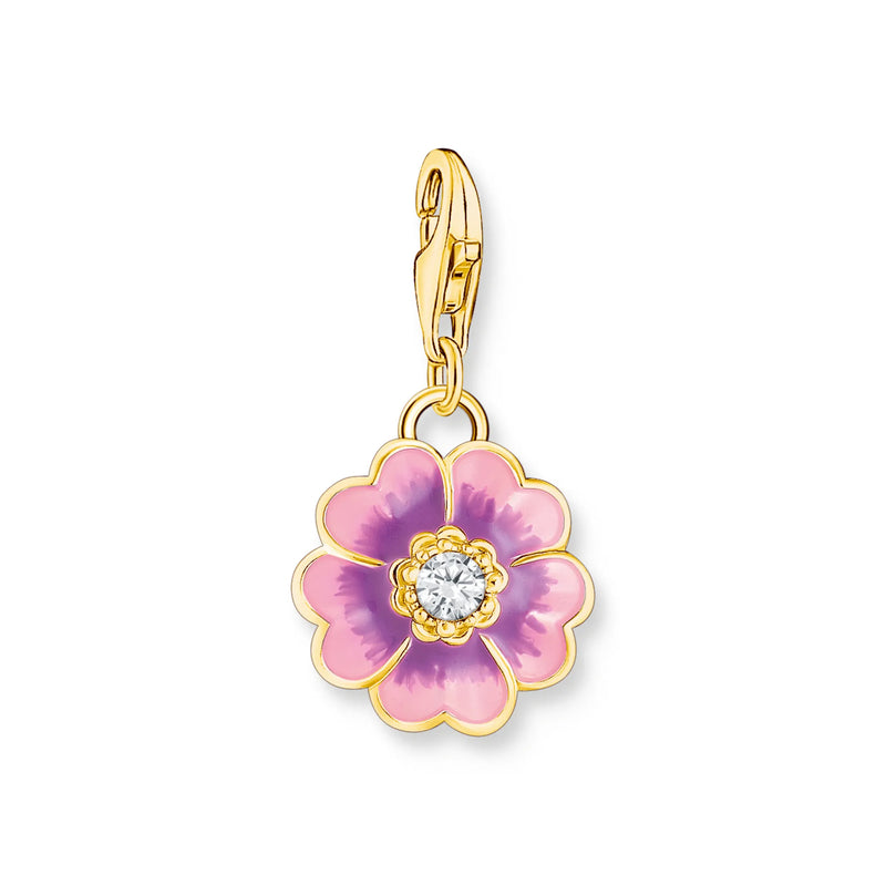 Thomas Sabo Silver and Gold Plated Violet Flower Charm