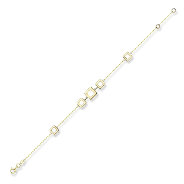 9ct Yellow Gold Open Rectangluar Bracelet