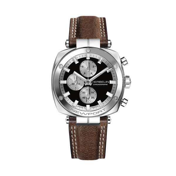 Herbelin Gents Newport Héritage Chronograph Black 42mm watch