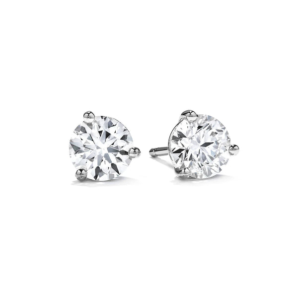 Hearts On Fire 18K White Gold Three-Prong Stud Earrings