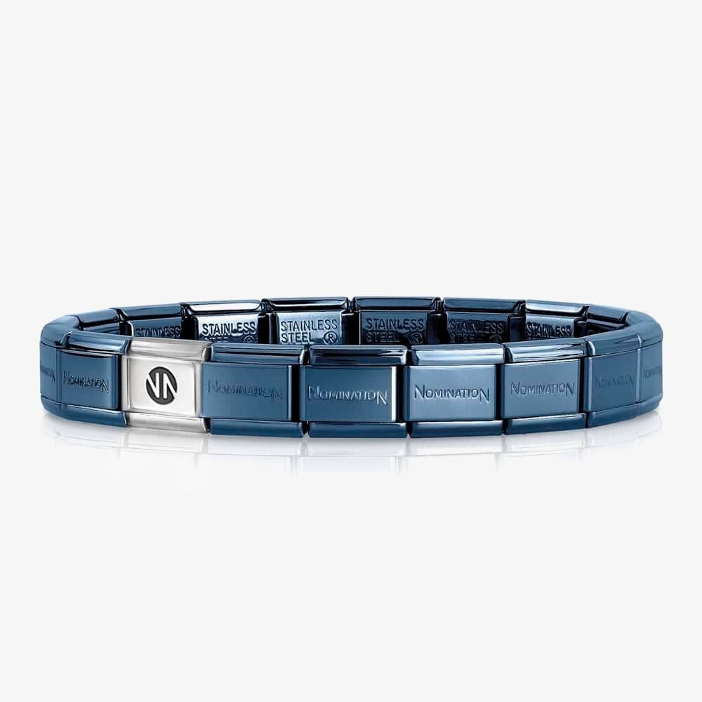 Nomination Classic Blue Stainless Steel Base Bracelet - 14 Composable Links