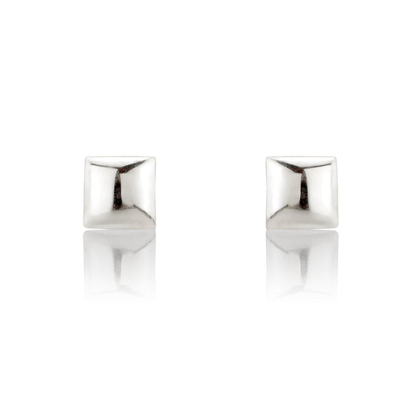 9ct White Gold 5mm Square Stud Earrings