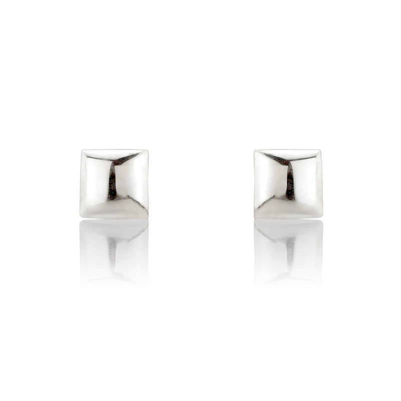 9ct White Gold 5mm Square Stud Earrings