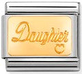 Composable Classic Engraved Signs in Stainless Steel With Bonded Yellow Gold - Daughter