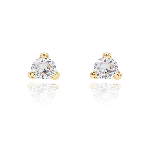 9ct Yellow Gold Cubic Zirconia Trilliant Earrings