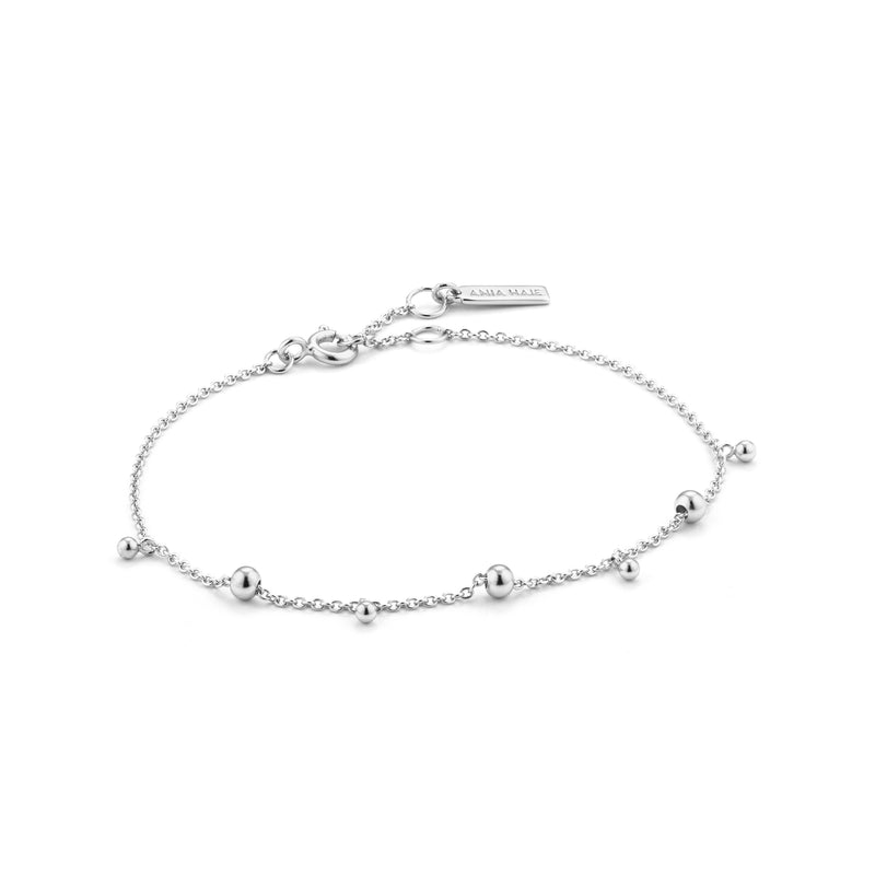 Ania Haie Rhodium Modern Drop Balls Bracelet