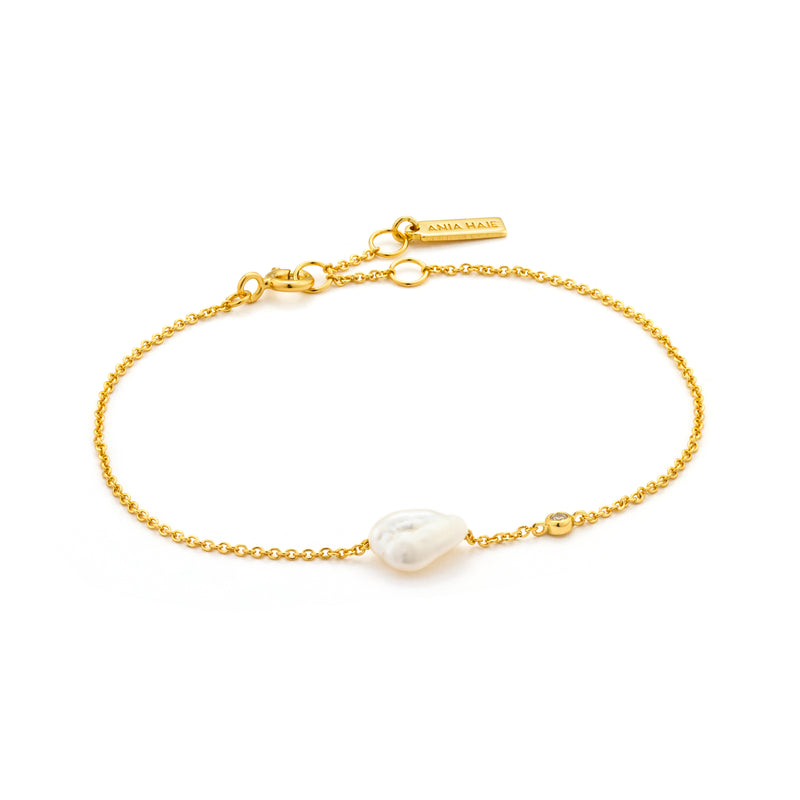 Ania Haie Shiny Gold Pearl Bracelet