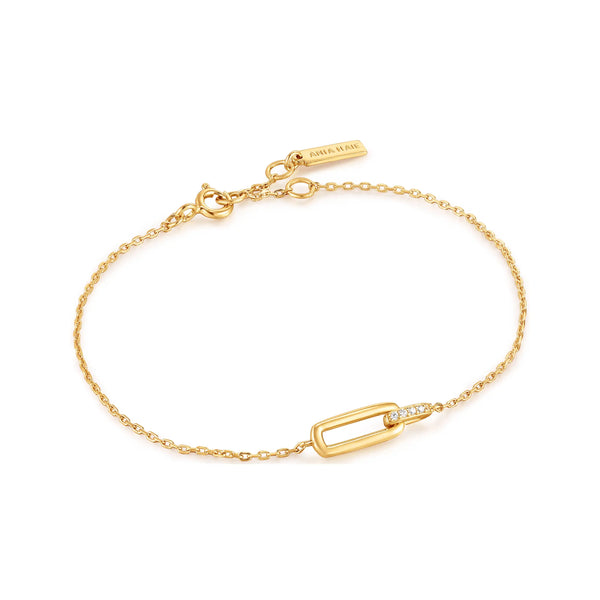 Ania Haie Shiny Gold Glam Interlock Bracelet