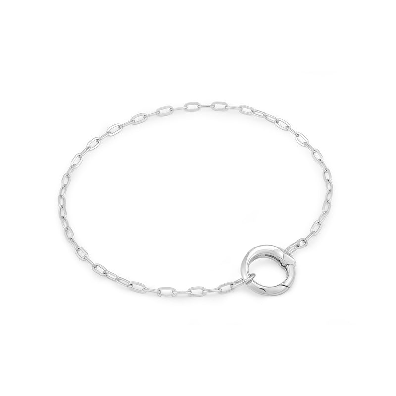 Ania Haie Rhodium Silver Mini Link Charm Chain Connector Bracelet