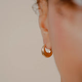 Red Rouge - Yellow Gold Plated Chunky Huggie Hoops Earrings 11mm