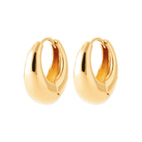 Red Rouge - Yellow Gold Plated Chunky Huggie Hoops Earrings 11mm