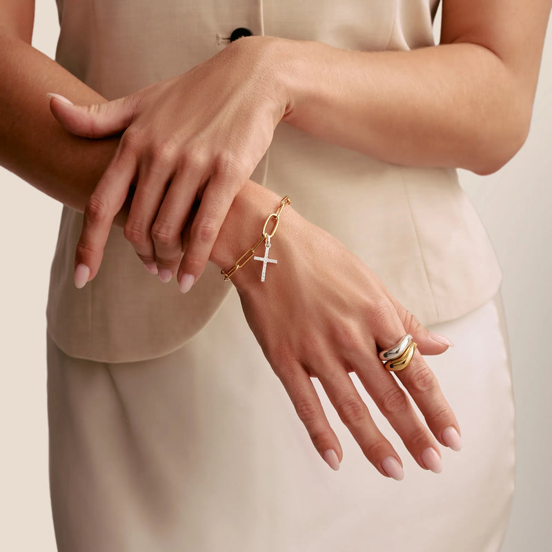 Thomas Sabo Silver Cross Charm with Zirconia