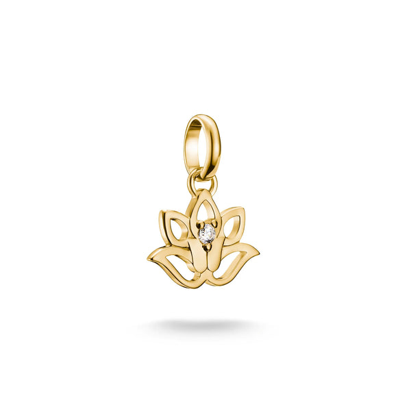 Thomas Sabo Silver and Gold-Plated Lotus Charm