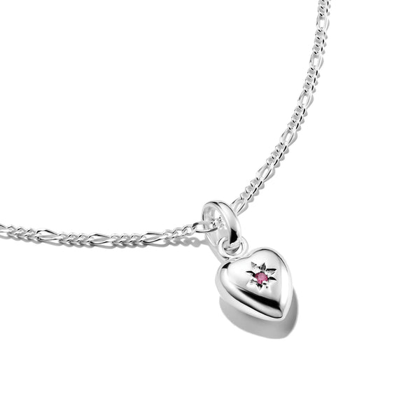 Thomas Sabo Silver Heart Charm with Ruby Star