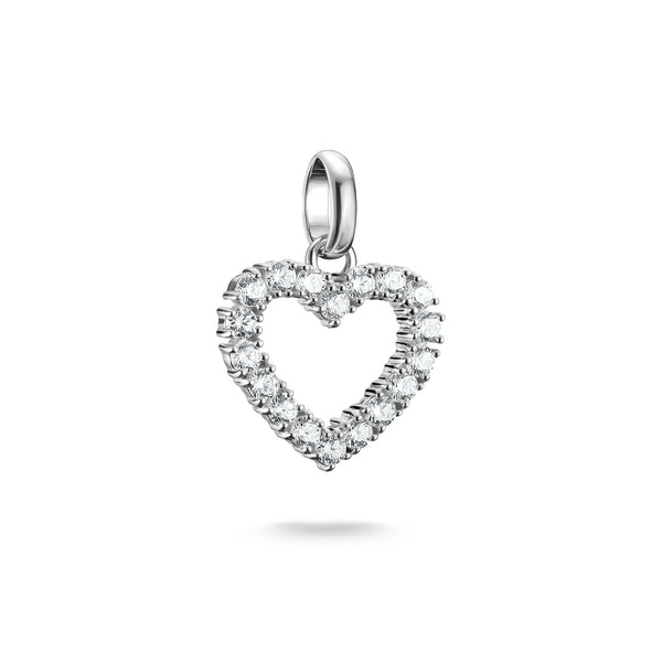 Thomas Sabo Silver Heart Charm with White Stones