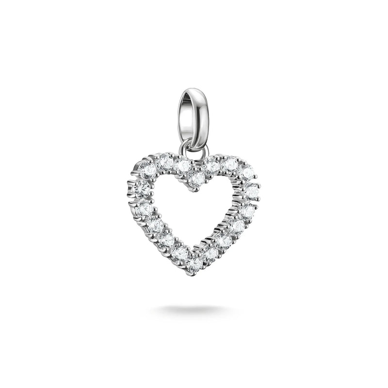 Thomas Sabo Silver Heart Charm with White Stones