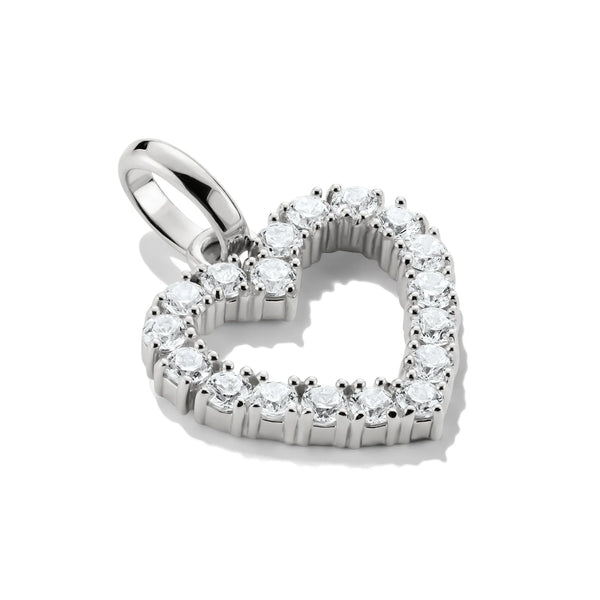 Thomas Sabo Silver Heart Charm with White Stones