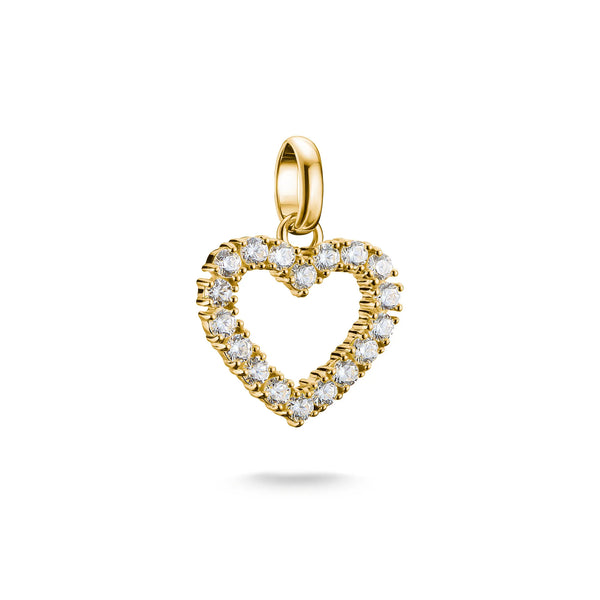 Thomas Sabo Silver and Gold-Plated Heart Charm with White Stones