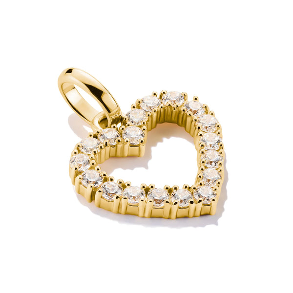 Thomas Sabo Silver and Gold-Plated Heart Charm with White Stones