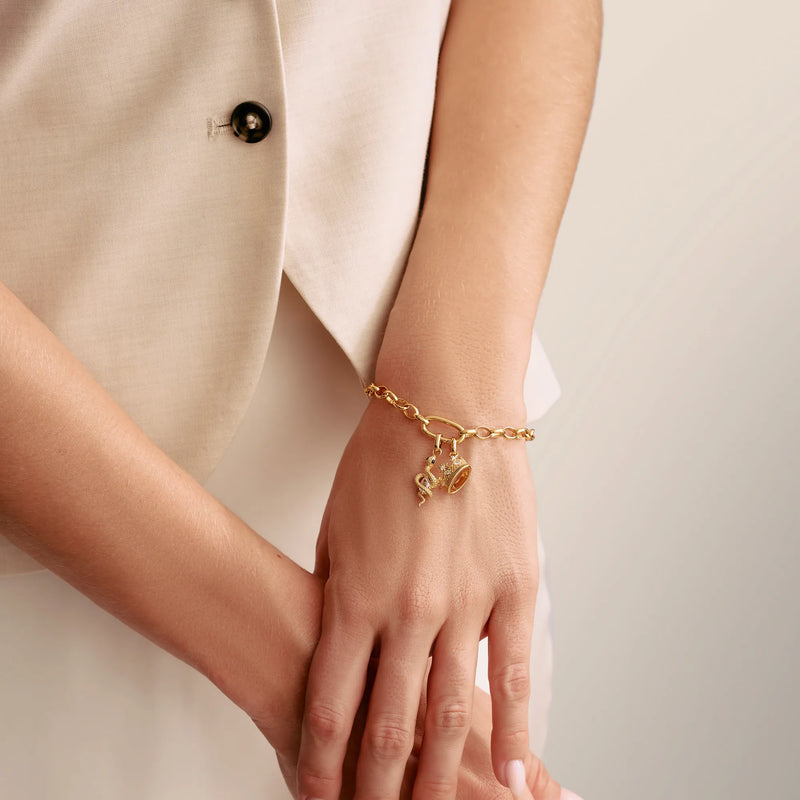 Thomas Sabo Gold-Plated Crown Charm with Zirconia