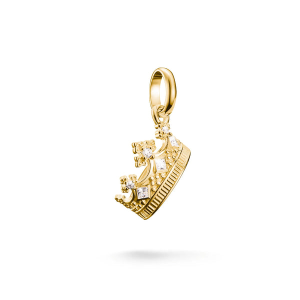 Thomas Sabo Gold-Plated Crown Charm with Zirconia