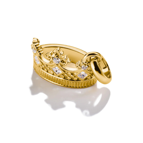 Thomas Sabo Gold-Plated Crown Charm with Zirconia