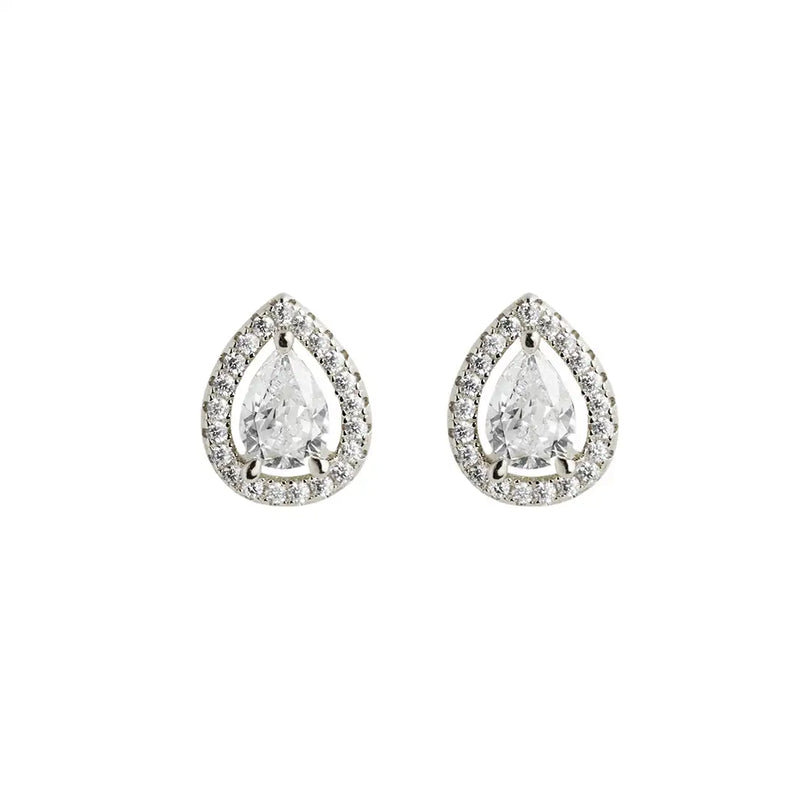 Gwen Studs White Gold Plated