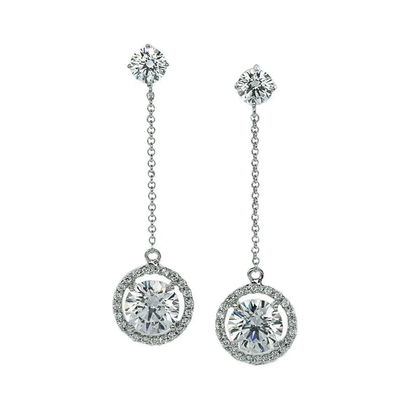 Ida Round Borderset Drop Earrings