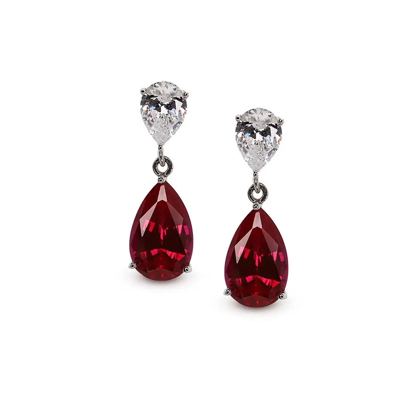 Arabella Ruby Earrings White Gold