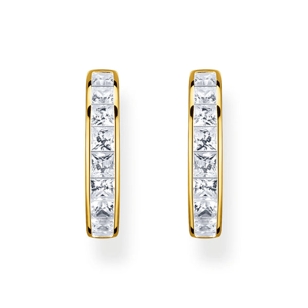 Thomas Sabo Gold-Plated Hoop Earrings with Baguette Zirconia