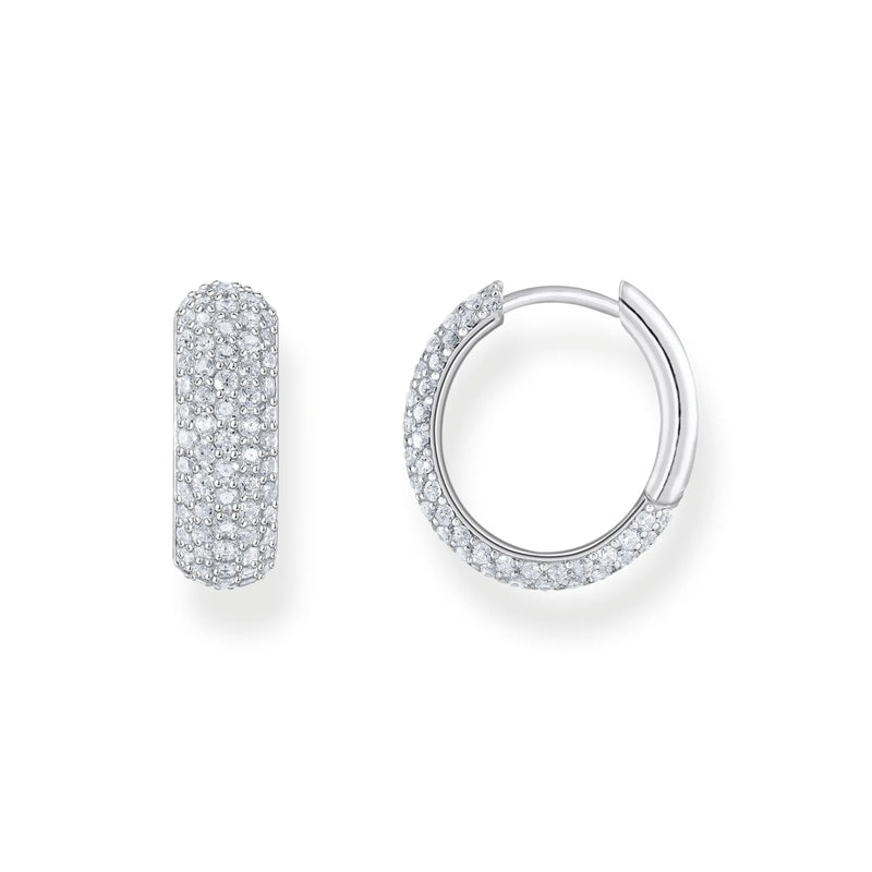 Thomas Sabo Silver PavÃ© Hoop Earrings