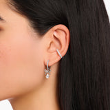 Thomas Sabo Blackened Silver Bow Pendant Hoop Earrings