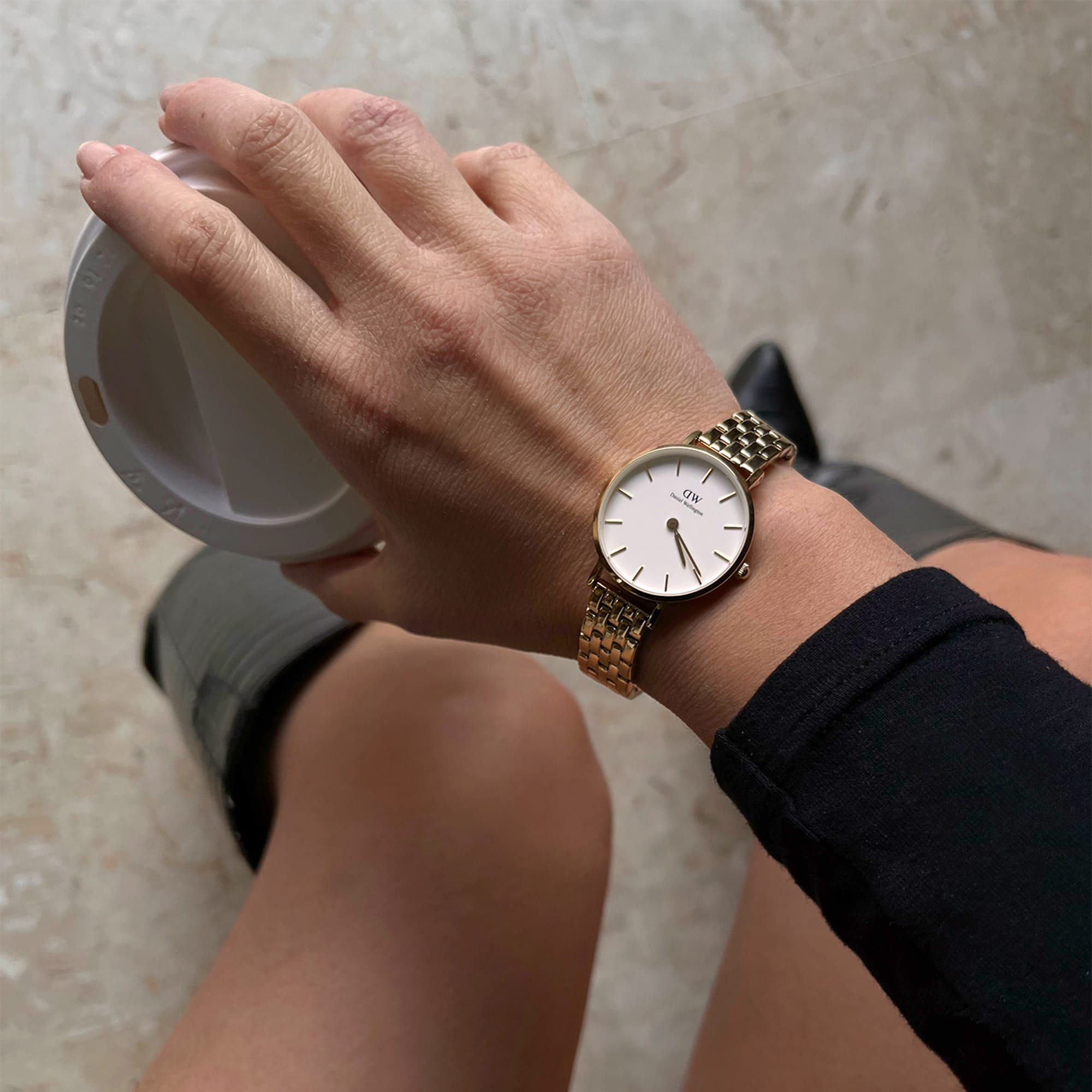 Daniel Wellington Ladies Petite Link White 28mm Watch