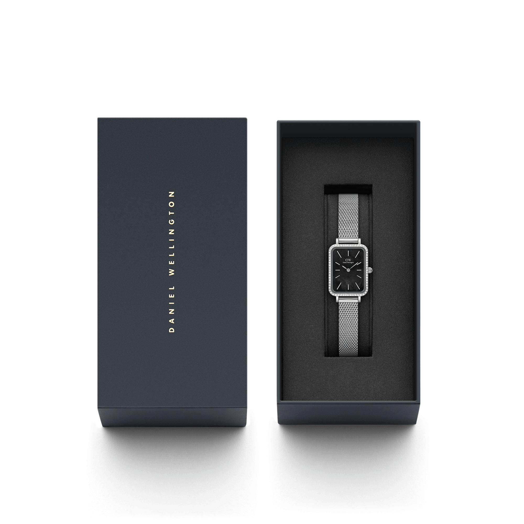 Daniel Wellington Quadro Lumine Silver Black MOP Watch