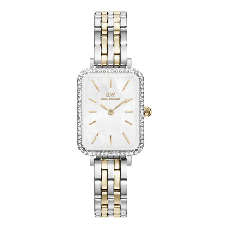 Daniel Wellington Gold and Silver Quadro 5-Link Bezel 20X26mm watch