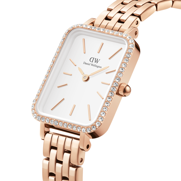 Daniel Wellington Rose Gold Quadro 5-Link Bezel 20X26mm watch