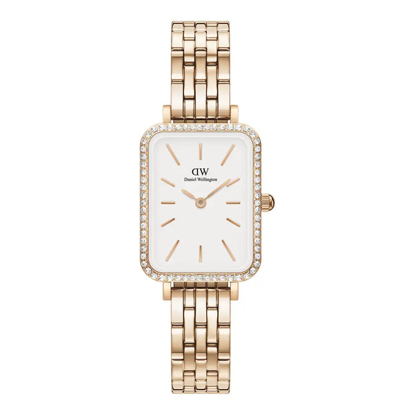 Daniel Wellington Rose Gold Quadro 5-Link Bezel 20X26mm watch