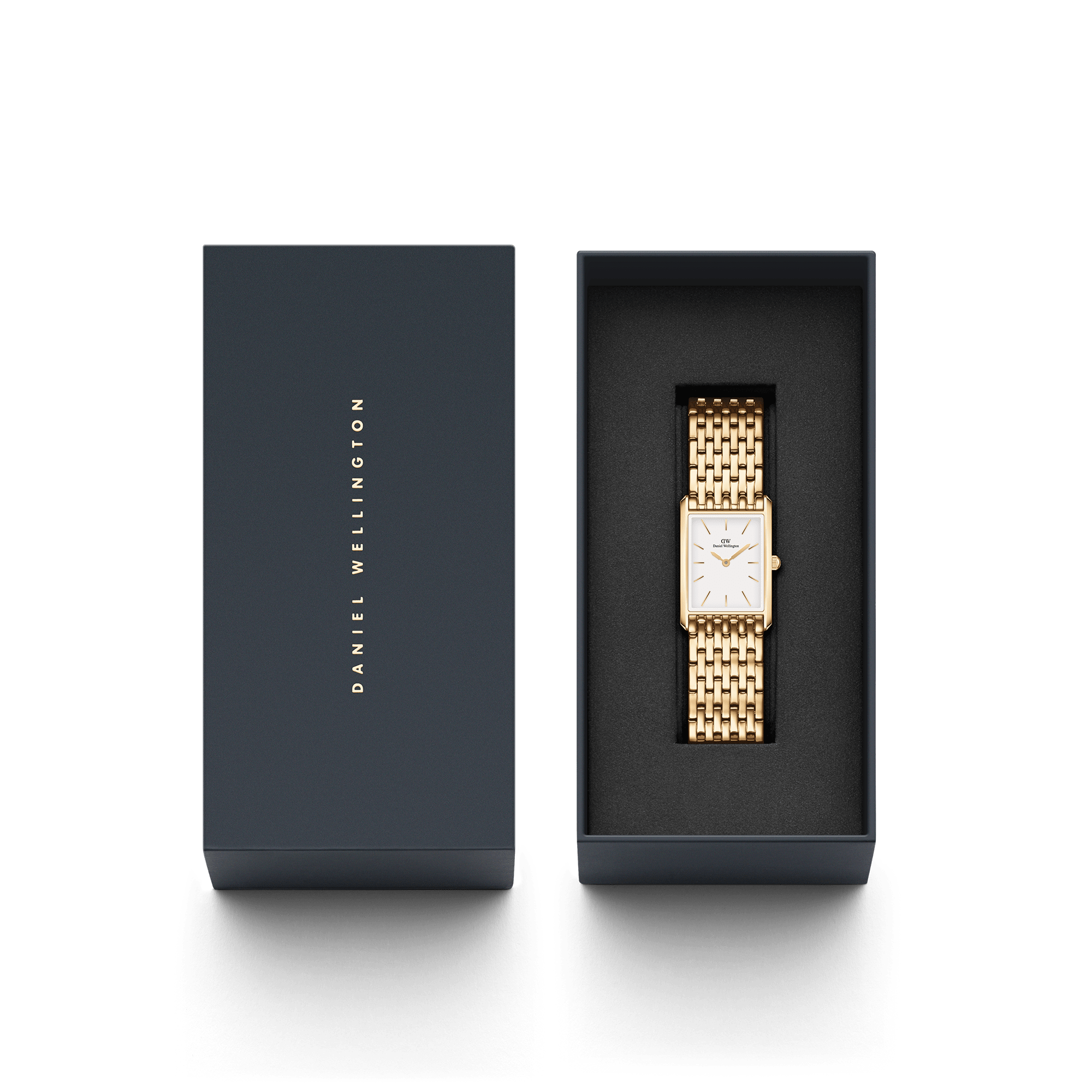 Daniel Wellington Bound 9-Link Gold Rectangular Watch